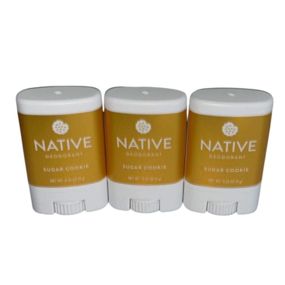 3 Pack Native Holiday Sugar Cookie Deodorant Mini Travel Size .35 Oz. Each